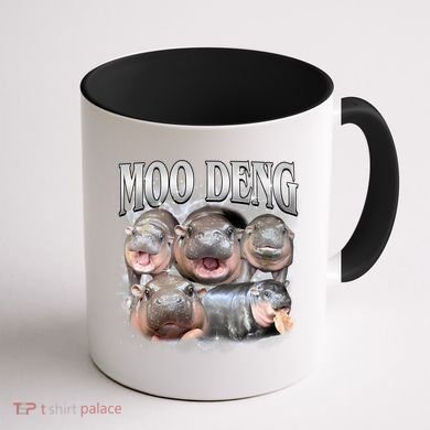 Moo Deng Cute Funny Hippo Coffee Mug back