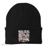 Moo Deng Cute Funny Hippo Beanie thumb 0