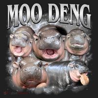 Moo Deng Cute Funny Hippo Beanie thumb 2