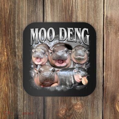 Moo Deng Cute Funny Hippo Coaster