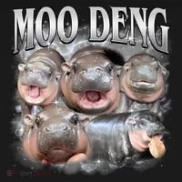 Moo Deng Cute Funny Hippo Women's Hoodie thumb 2