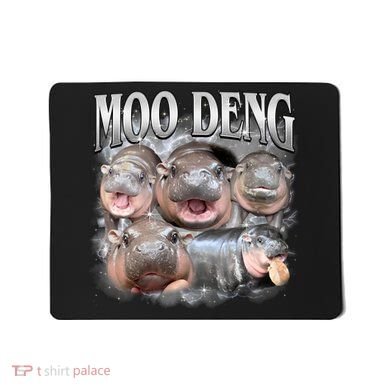 Moo Deng Cute Funny Hippo Mousepad