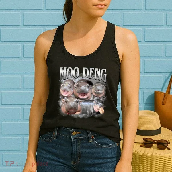 Moo Deng Cute Funny Hippo Women's Tank Top