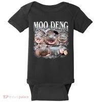 Moo Deng Cute Funny Hippo Baby Bodysuit thumb 0