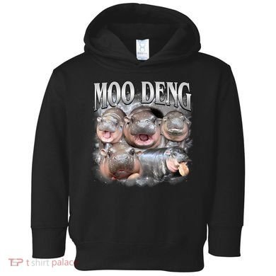Moo Deng Cute Funny Hippo Toddler Hoodie