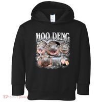 Moo Deng Cute Funny Hippo Toddler Hoodie thumb 0