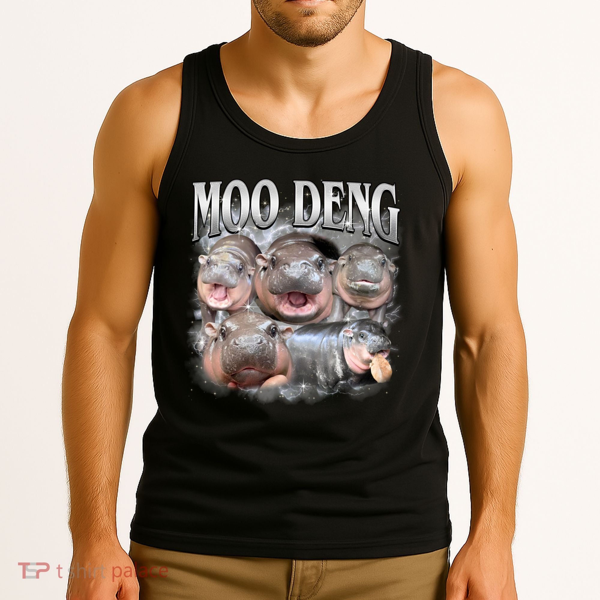 Moo Deng Cute Funny Hippo Tank Top
