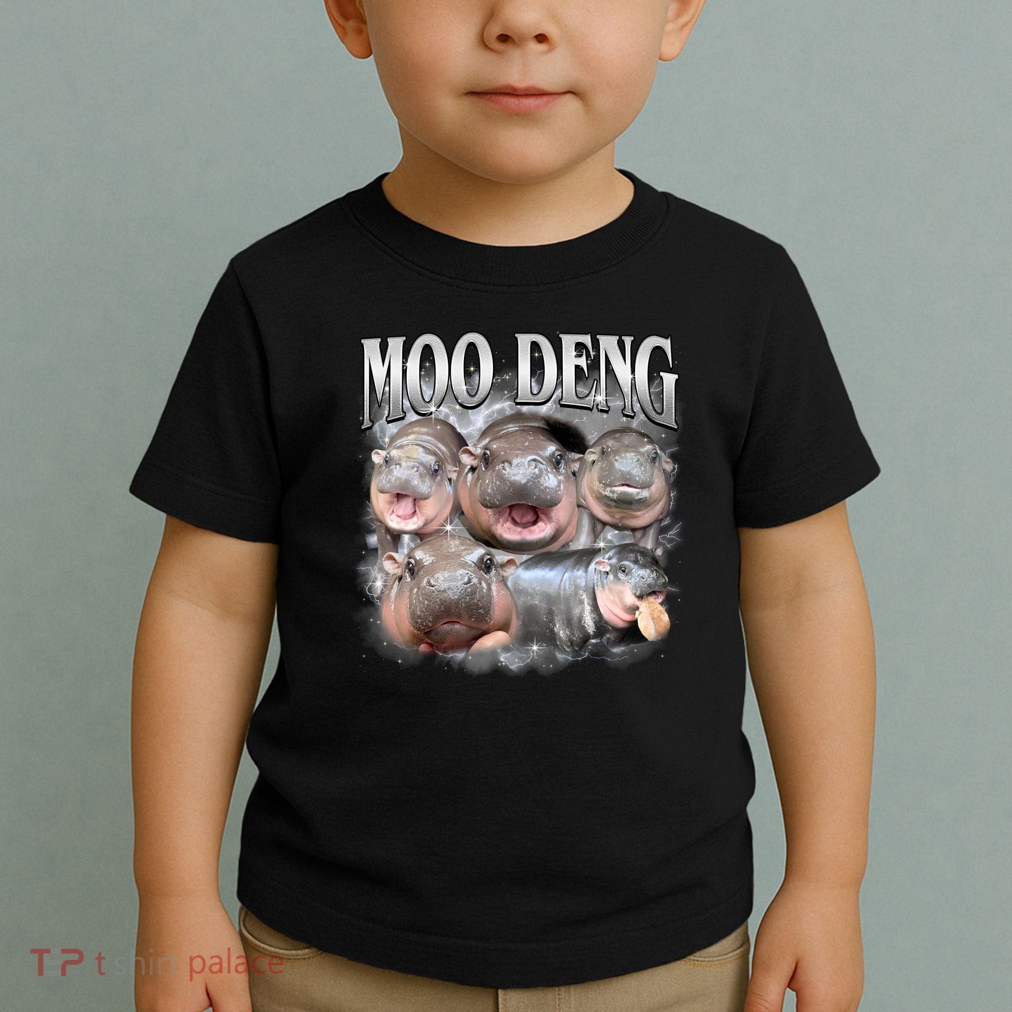 Moo Deng Cute Funny Hippo Toddler T-Shirt