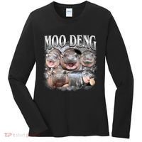 Moo Deng Cute Funny Hippo Women's Long Sleeve Shirt thumb 0