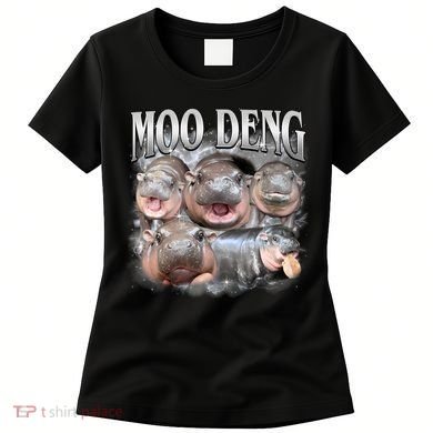 Moo Deng Cute Funny Hippo Women's T-Shirt
