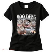 Moo Deng Cute Funny Hippo Women's T-Shirt thumb 0