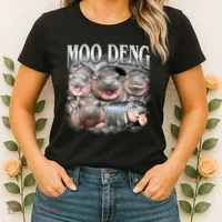 Moo Deng Cute Funny Hippo Women's T-Shirt thumb 2