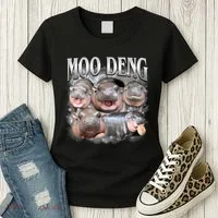 Moo Deng Cute Funny Hippo Women's T-Shirt thumb 3