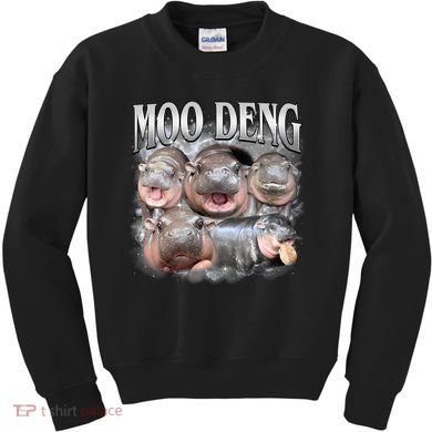 Moo Deng Cute Funny Hippo Kids Sweatshirt