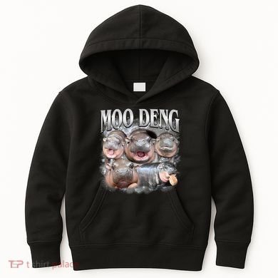 Moo Deng Cute Funny Hippo Kids Hoodie