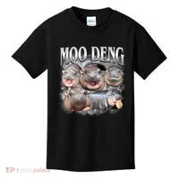 Moo Deng Cute Funny Hippo Kids T-Shirt thumb 0