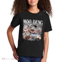 Moo Deng Cute Funny Hippo Kids T-Shirt thumb 2