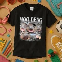 Moo Deng Cute Funny Hippo Kids T-Shirt thumb 3