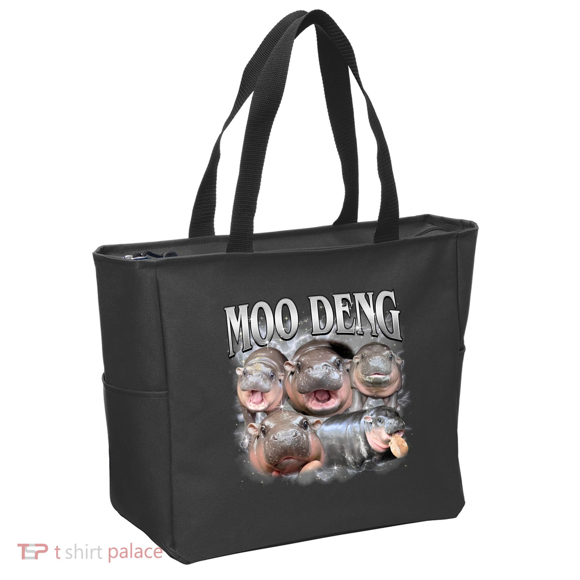 Moo Deng Cute Funny Hippo Tote Bag