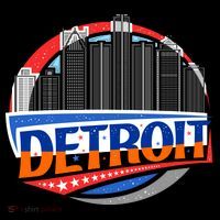 Modern Detroit City Scape Backpack thumb 2