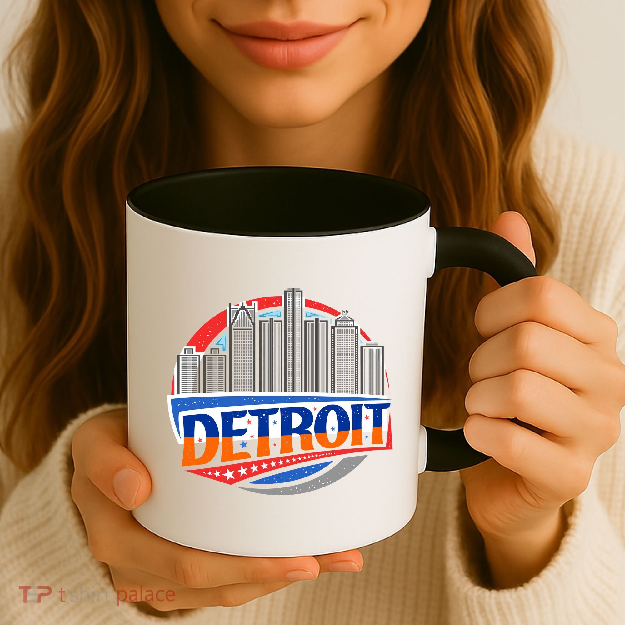 Modern Detroit City Scape Coffee Mug