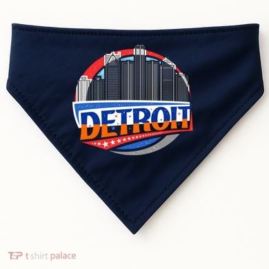 Modern Detroit City Scape USA-Made Doggie Bandana