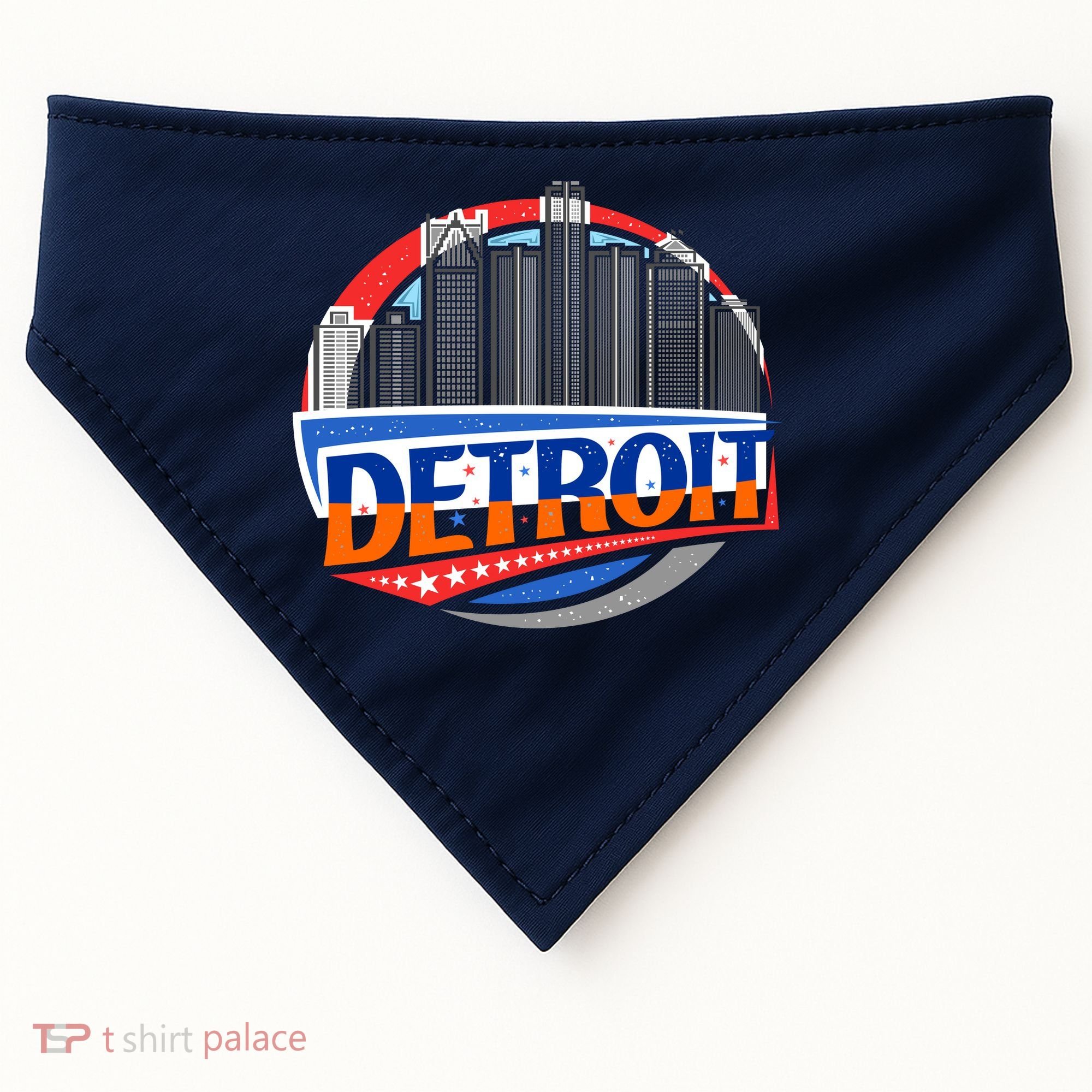 Modern Detroit City Scape USA-Made Doggie Bandana