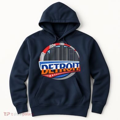Modern Detroit City Scape Hoodie