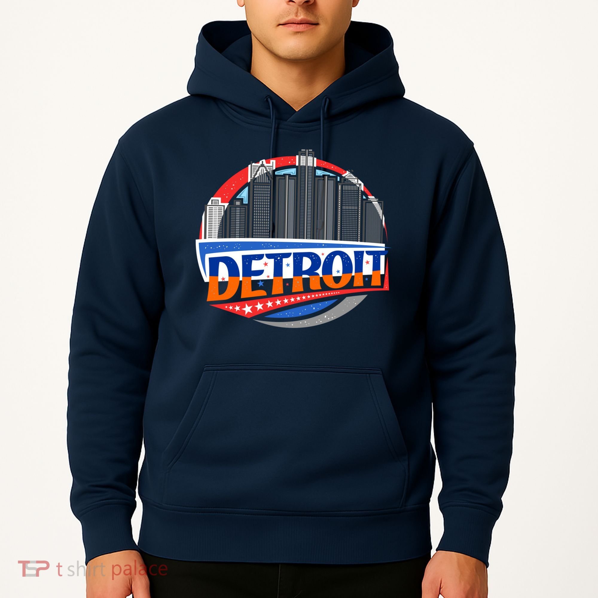 Modern Detroit City Scape Hoodie