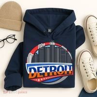 Modern Detroit City Scape Hoodie thumb 4