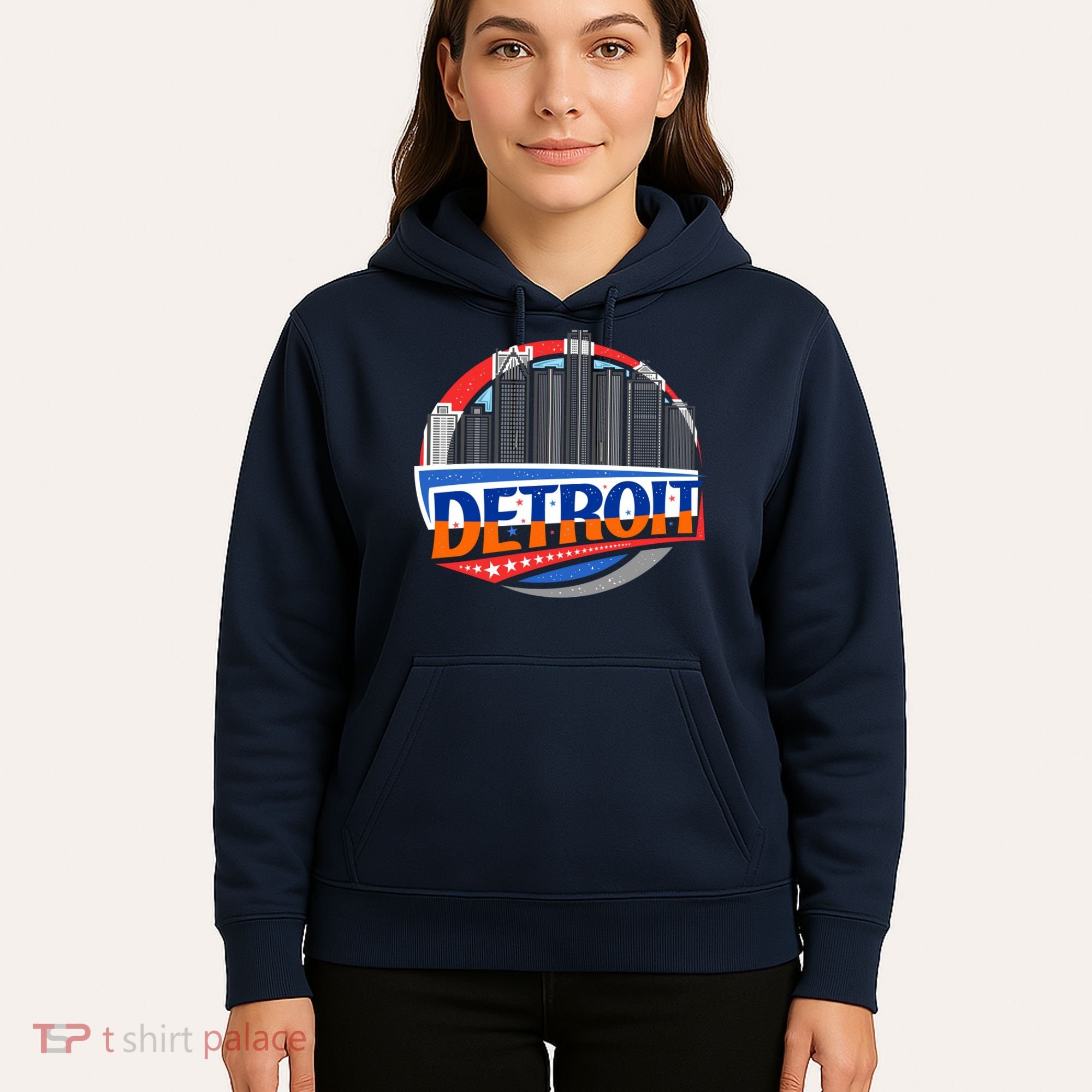 Modern Detroit City Scape Hoodie