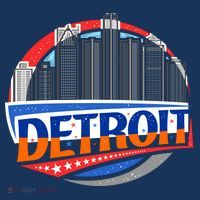Modern Detroit City Scape Beanie thumb 2