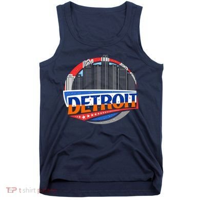 Modern Detroit City Scape Tank Top