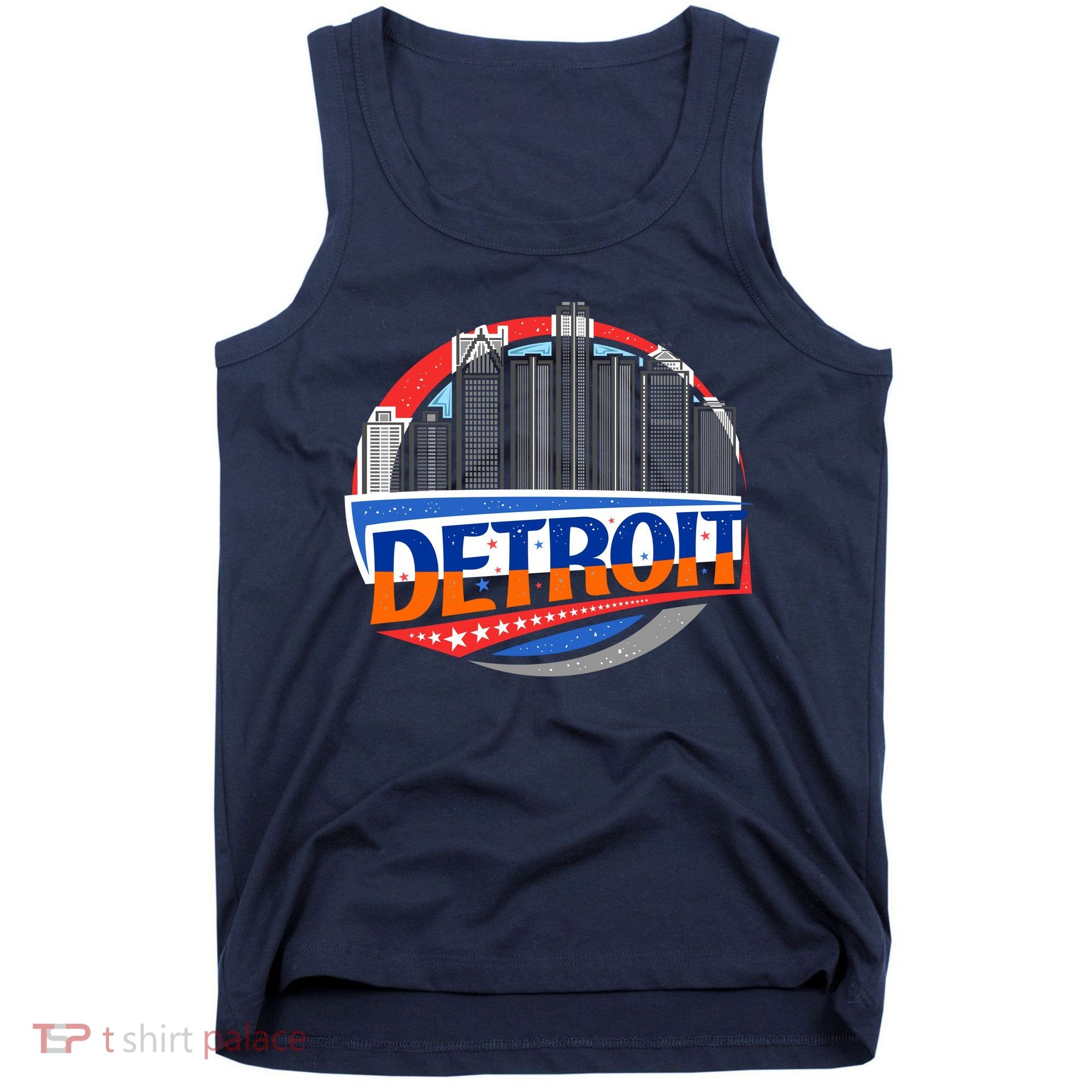 Modern Detroit City Scape Tank Top