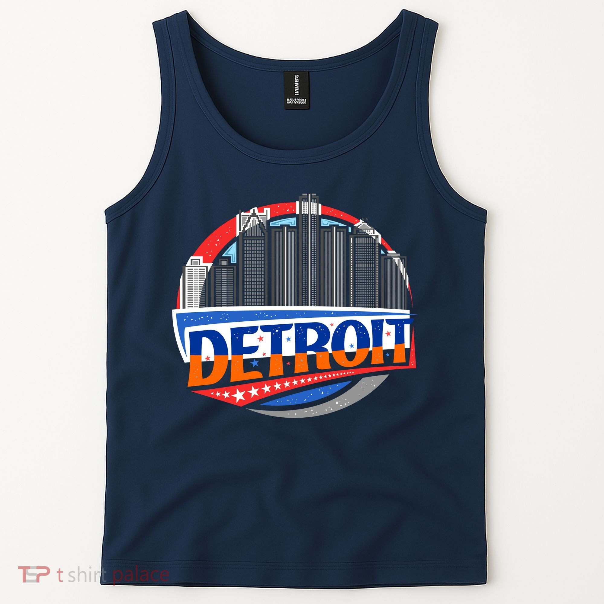 Modern Detroit City Scape Tank Top