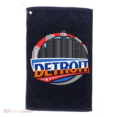Modern Detroit City Scape Golf Towel