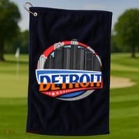 Modern Detroit City Scape Golf Towel thumb 1