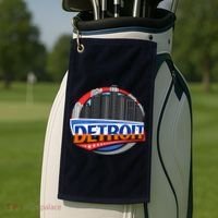 Modern Detroit City Scape Golf Towel thumb 2