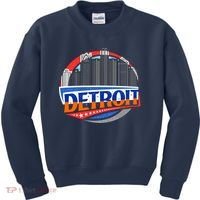 Modern Detroit City Scape Kids Sweatshirt thumb 0