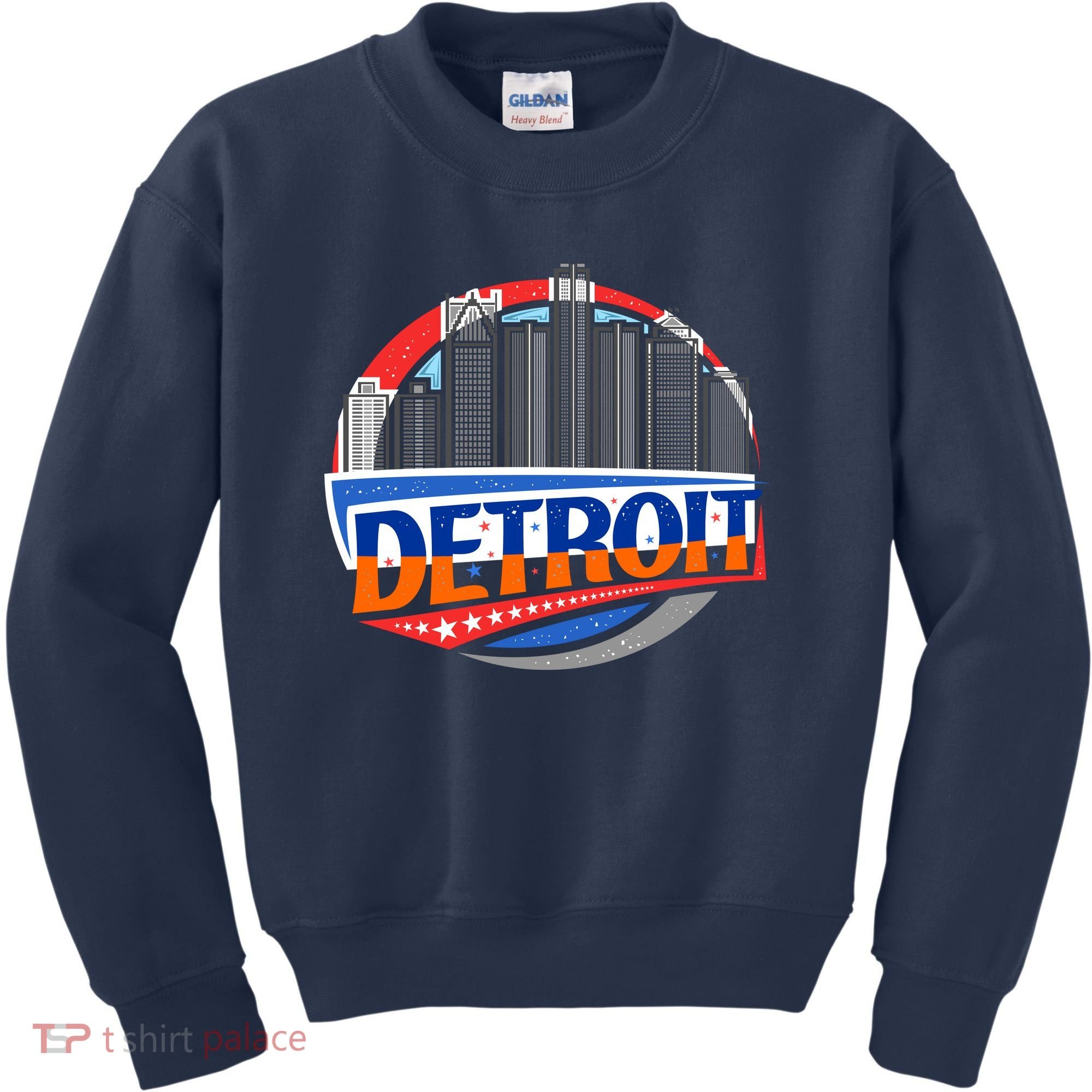 Modern Detroit City Scape Kids Sweatshirt