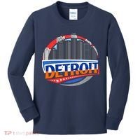 Modern Detroit City Scape Kids Long Sleeve Shirt thumb 0