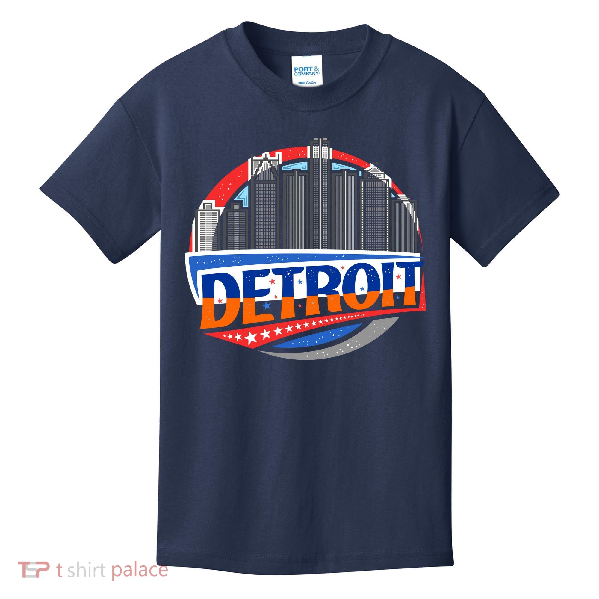 Modern Detroit City Scape Kids T-Shirt