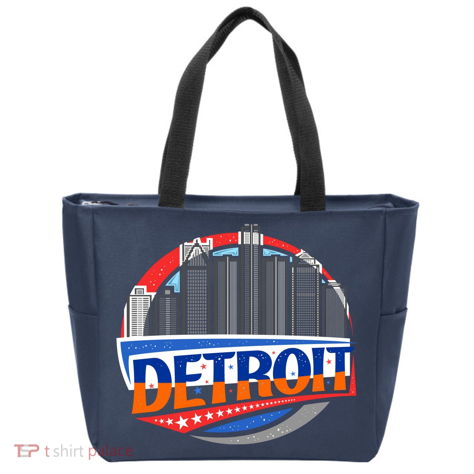 Modern Detroit City Scape Tote Bag