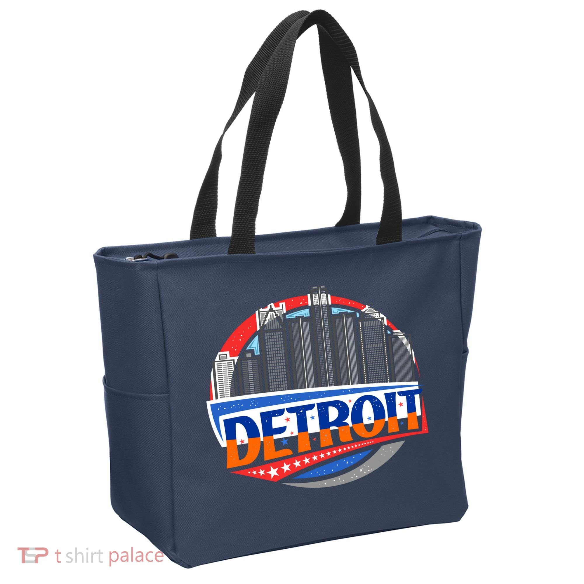 Modern Detroit City Scape Tote Bag