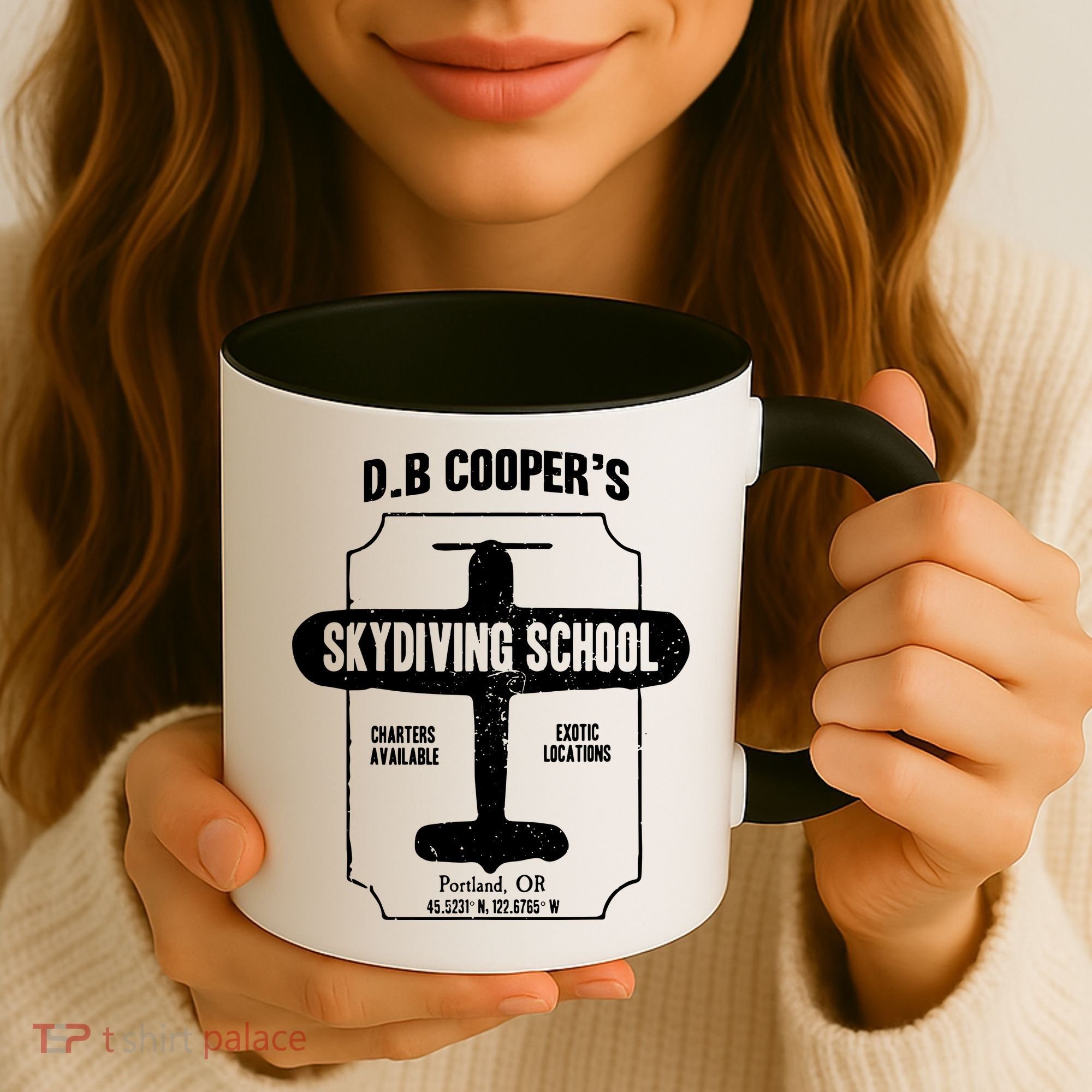 Men D.B. Cooper Skydiving School Coffee Mug