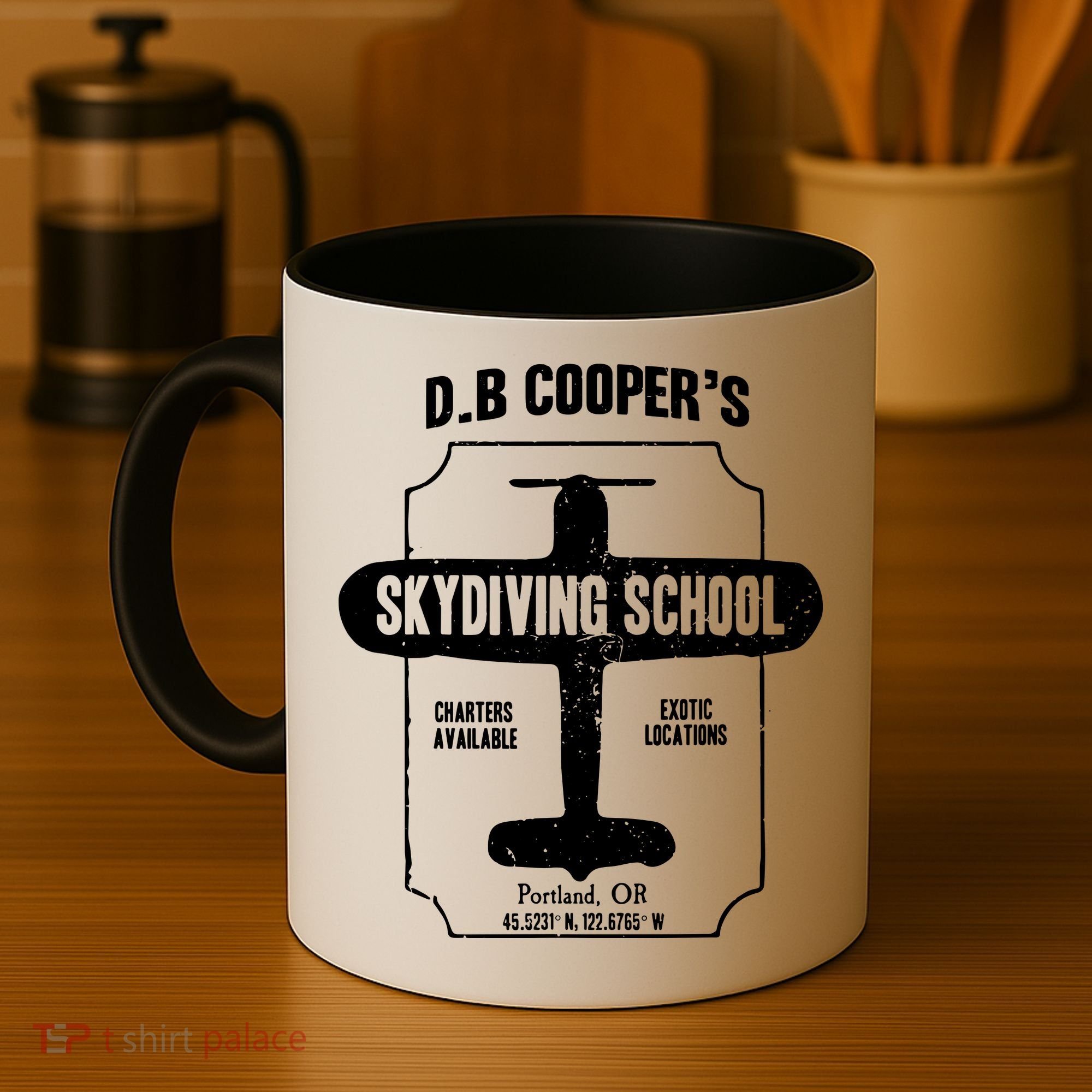 Men D.B. Cooper Skydiving School Coffee Mug