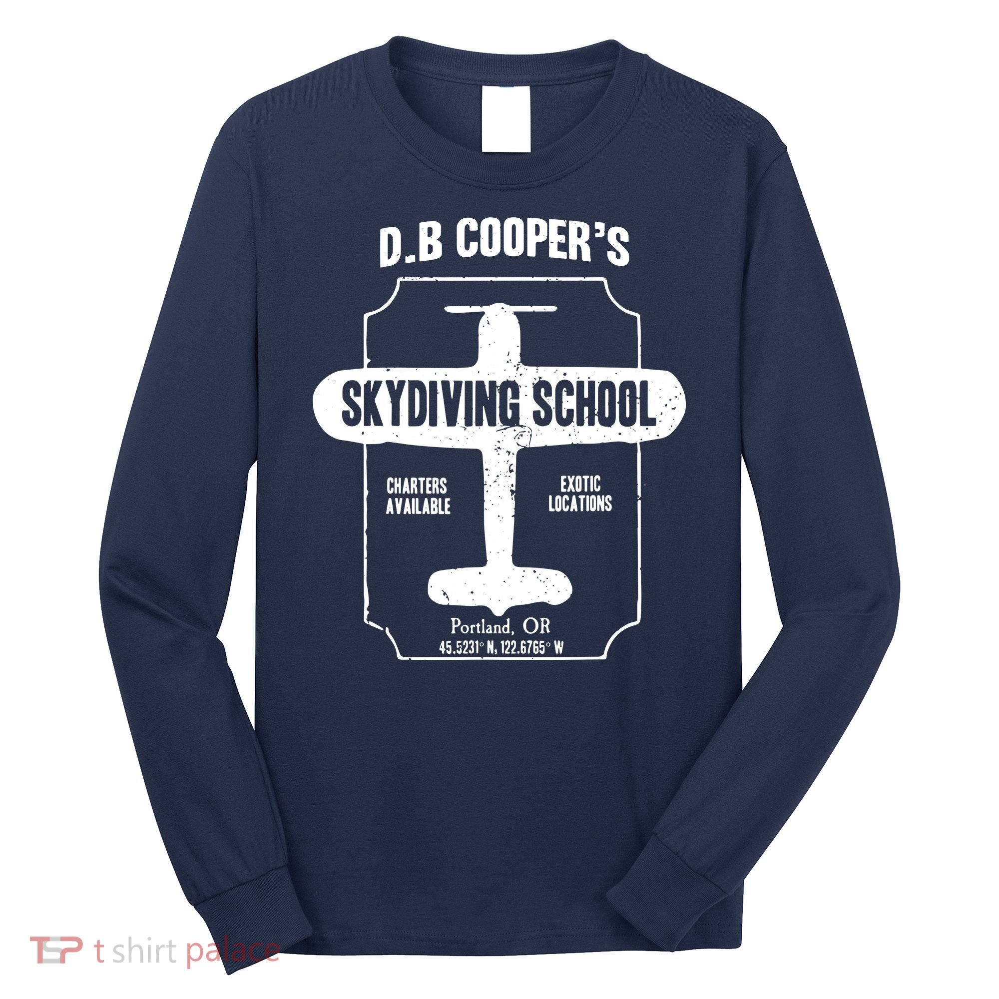 Men D.B. Cooper Skydiving School Long Sleeve Shirt