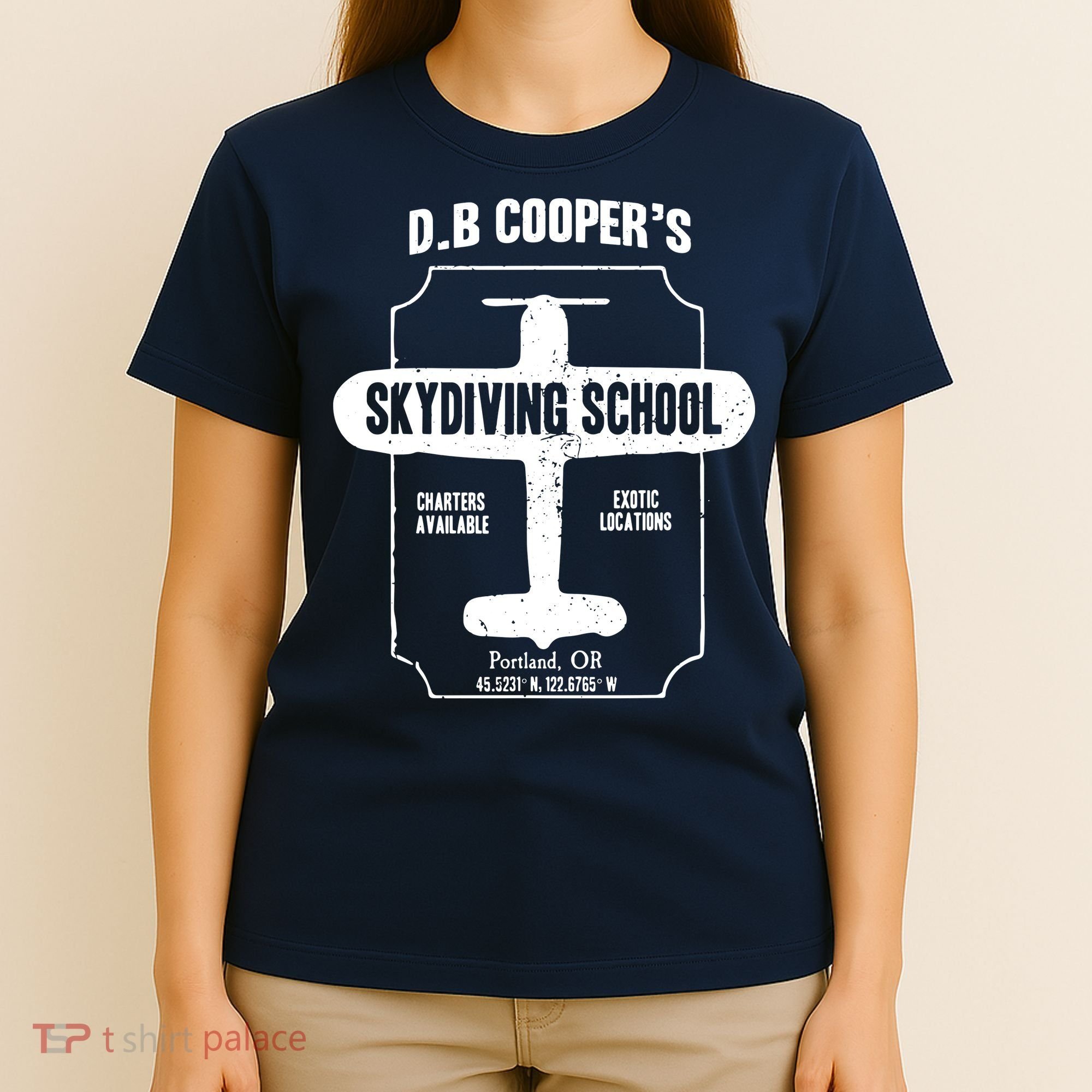 Men D.B. Cooper Skydiving School T-Shirt