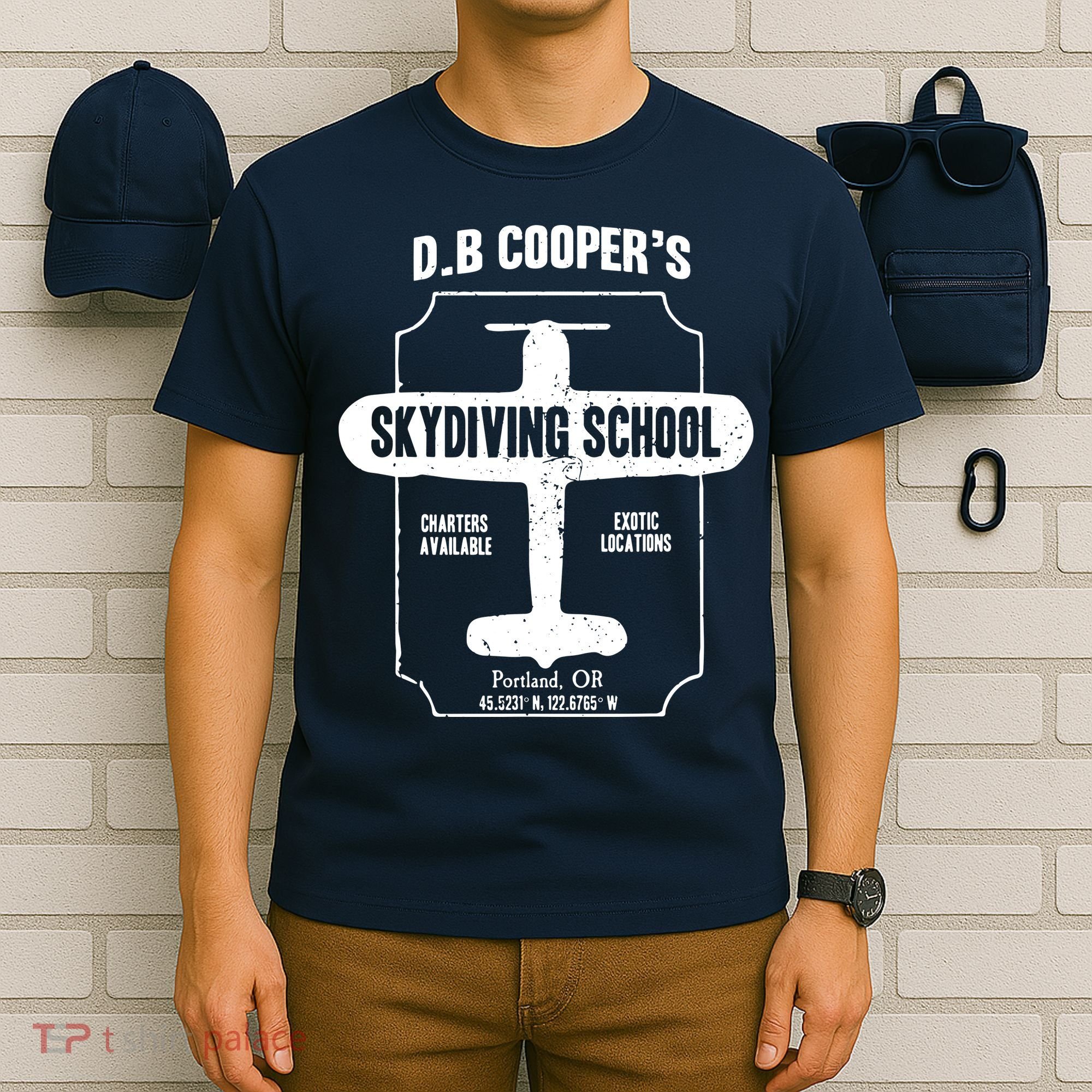 Men D.B. Cooper Skydiving School T-Shirt