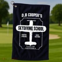 Men D.B. Cooper Skydiving School Golf Towel thumb 1